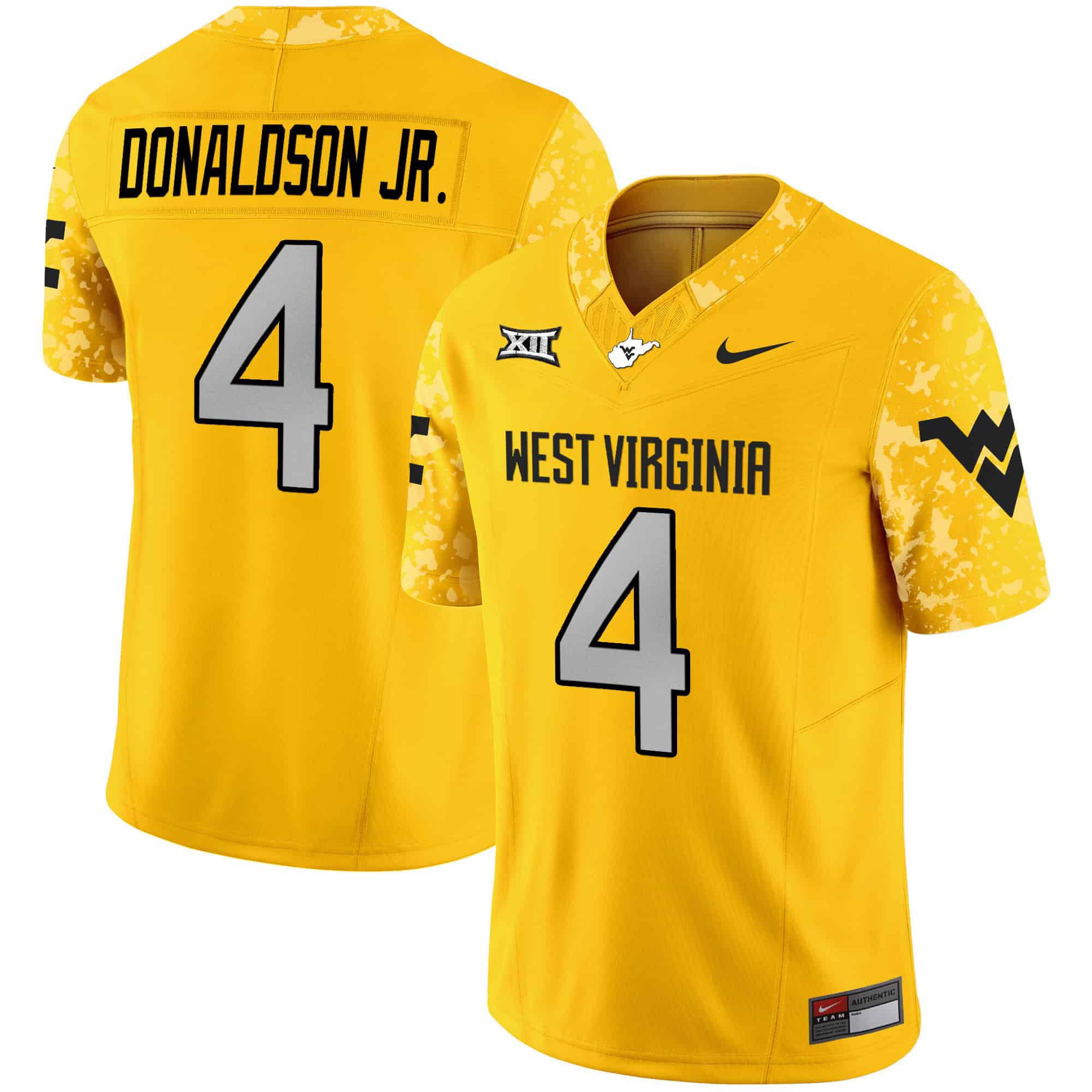 Men West Virginia Mountaineers #4 Donaldson jr Yellow 2024 Nike Vapor Limited NCAA Jersey->indianapolis colts->NFL Jersey